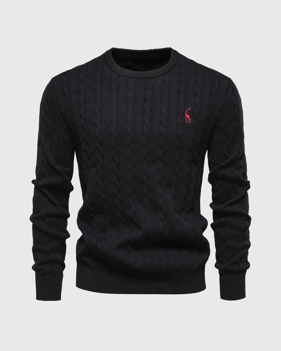 Bastian | Herren Zopfmuster Langarm Strickpullover - Beige - Image 3