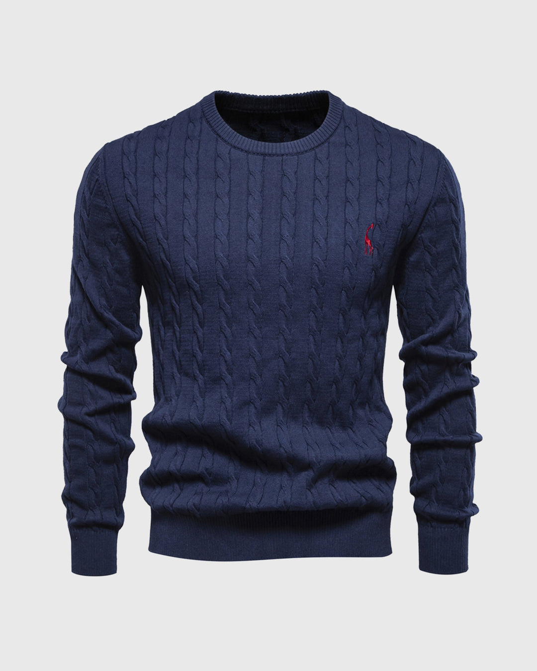 Bastian | Herren Zopfmuster Langarm Strickpullover - Beige - Image 5