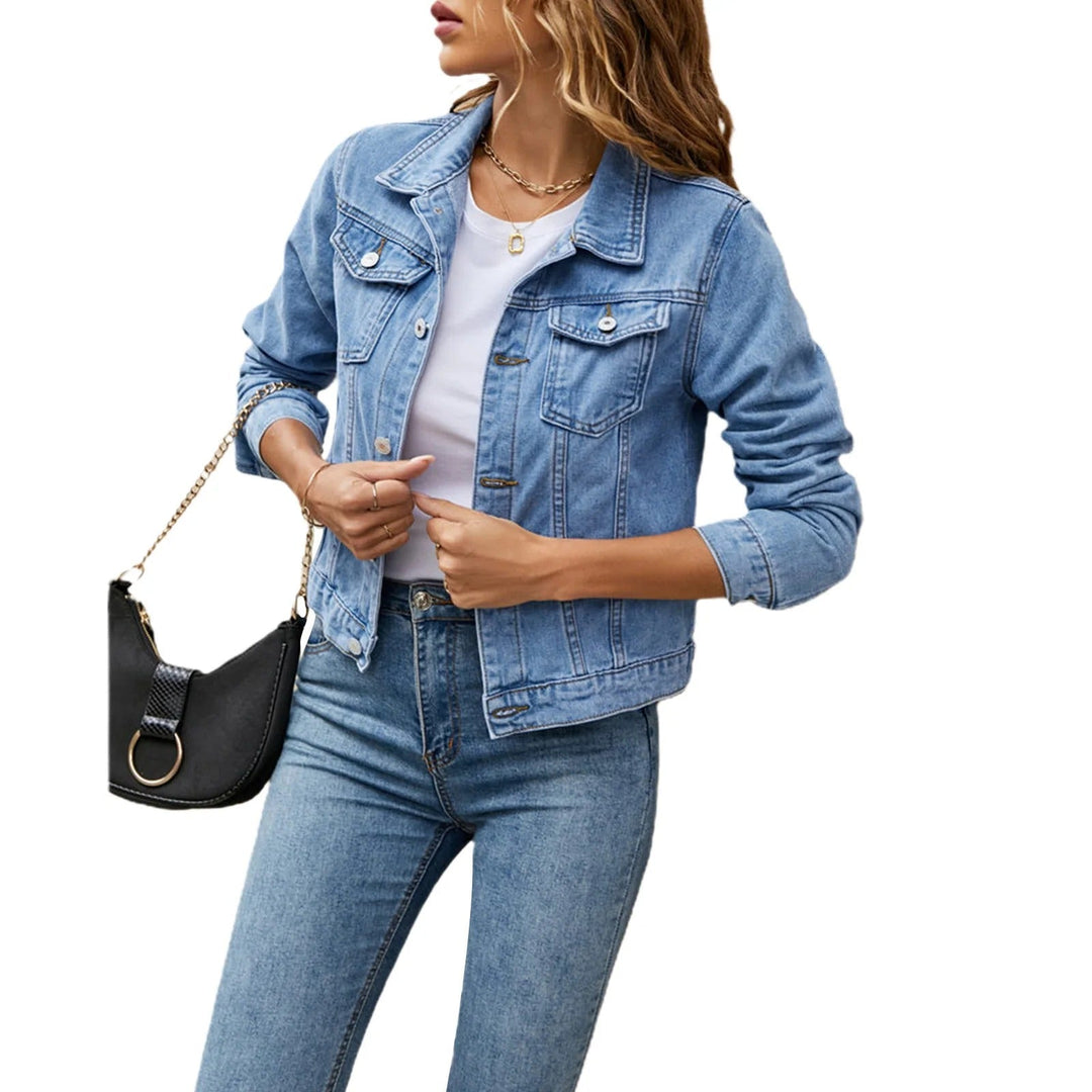 Biana | Damen Jeansjacke Klassische Denim Jacke mit Taschen