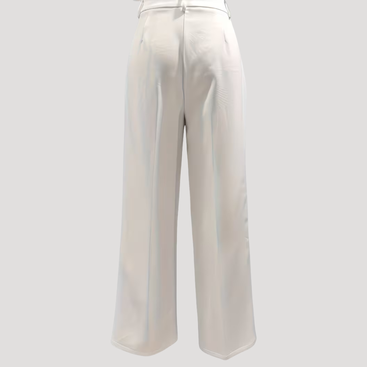 Beatrix | Damen High Waist Weite Hose - White - Image 2
