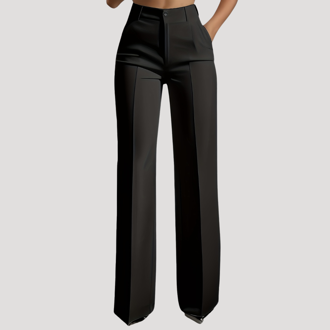 Beatrix | Damen High Waist Weite Hose - White - Image 3