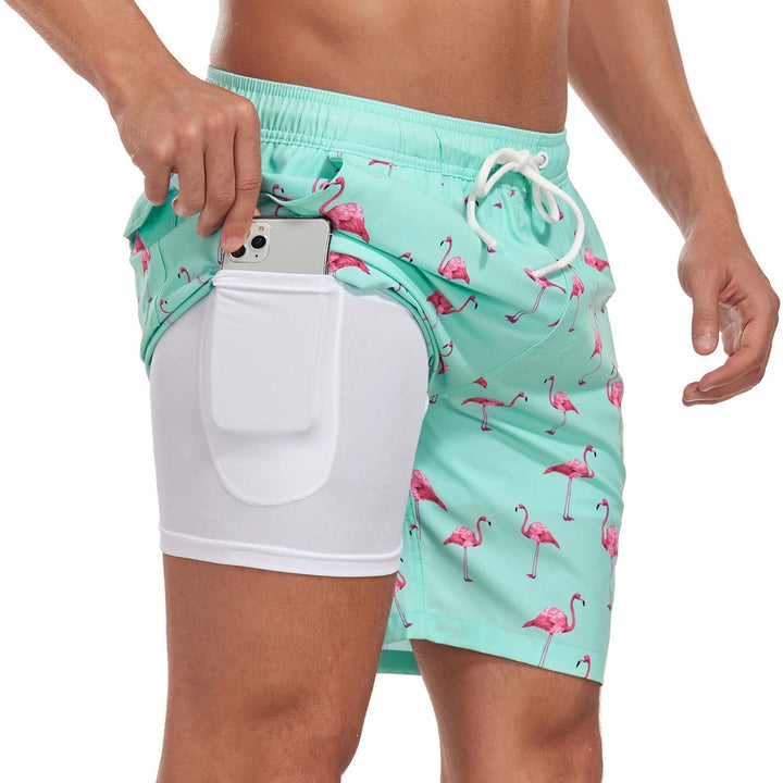 Benedikt | Herren Badeshorts mit Innenfutter - Navy - Image 11
