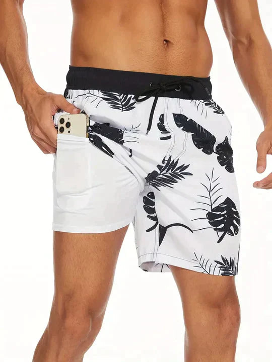 Benedikt | Herren Badeshorts mit Innenfutter - Navy - Image 3