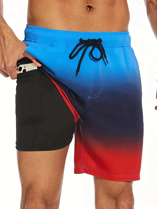 Benedikt | Herren Badeshorts mit Innenfutter - Navy - Image 4