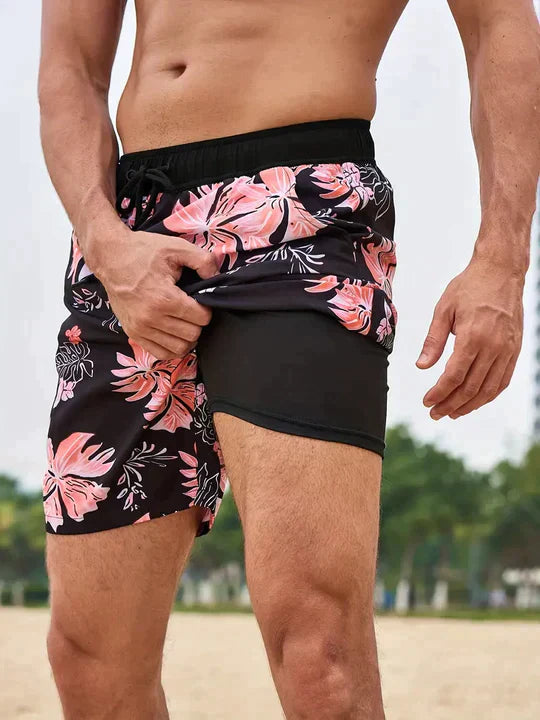 Benedikt | Herren Badeshorts mit Innenfutter - Navy - Image 5