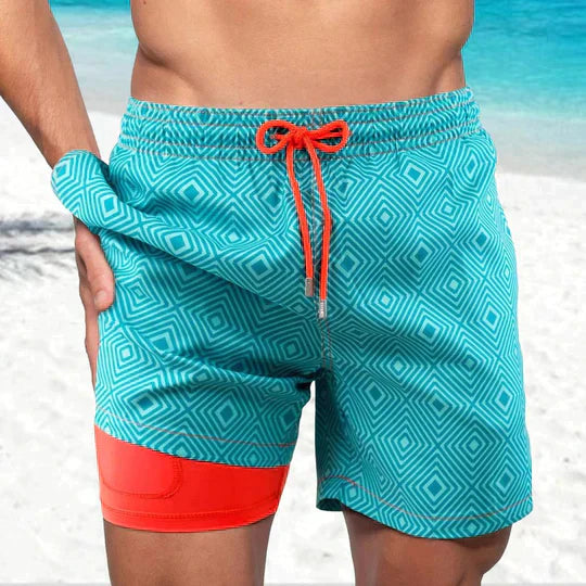 Benedikt | Herren Badeshorts mit Innenfutter - Navy - Image 9