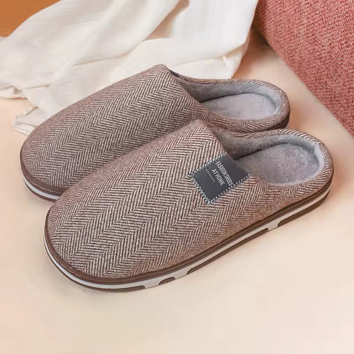 Benedikta | Damen Herringbone Hausschuhe Pantoffeln - Beige - Image 5
