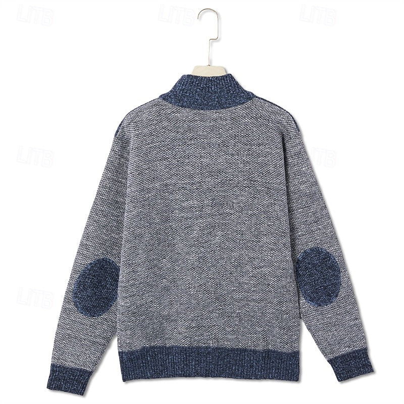 Bertold | Herren Strickjacke Reißverschluss Colorblock - Grey - Image 6
