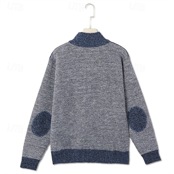 Bertold | Herren Strickjacke Reißverschluss Colorblock - Grey - Image 6