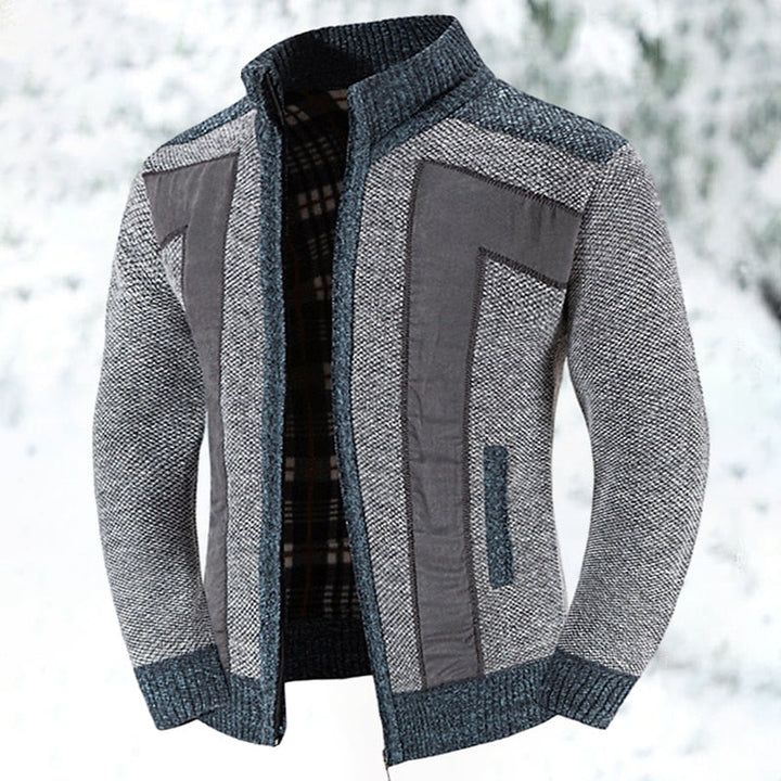 Bertold | Herren Strickjacke Reißverschluss Colorblock - Grey - Image 8