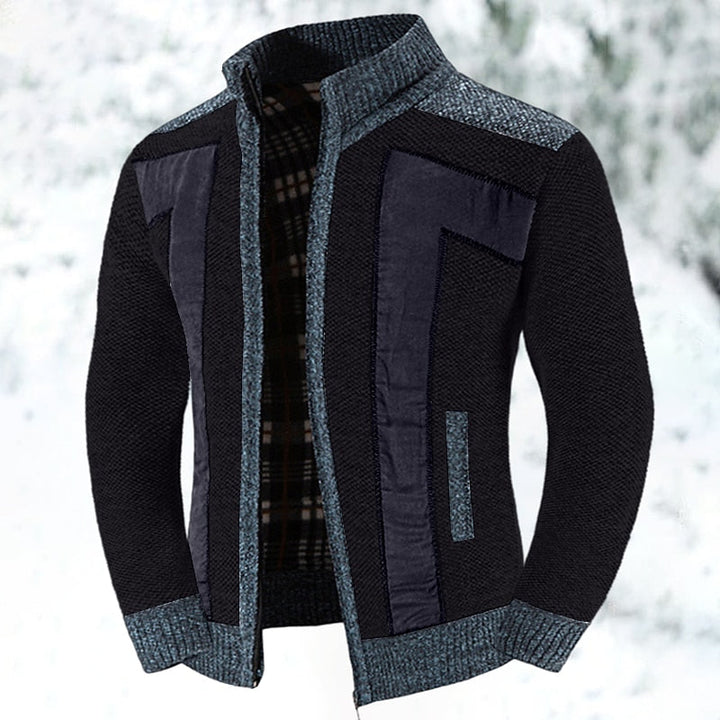 Bertold | Herren Strickjacke Reißverschluss Colorblock - Grey - Image 9