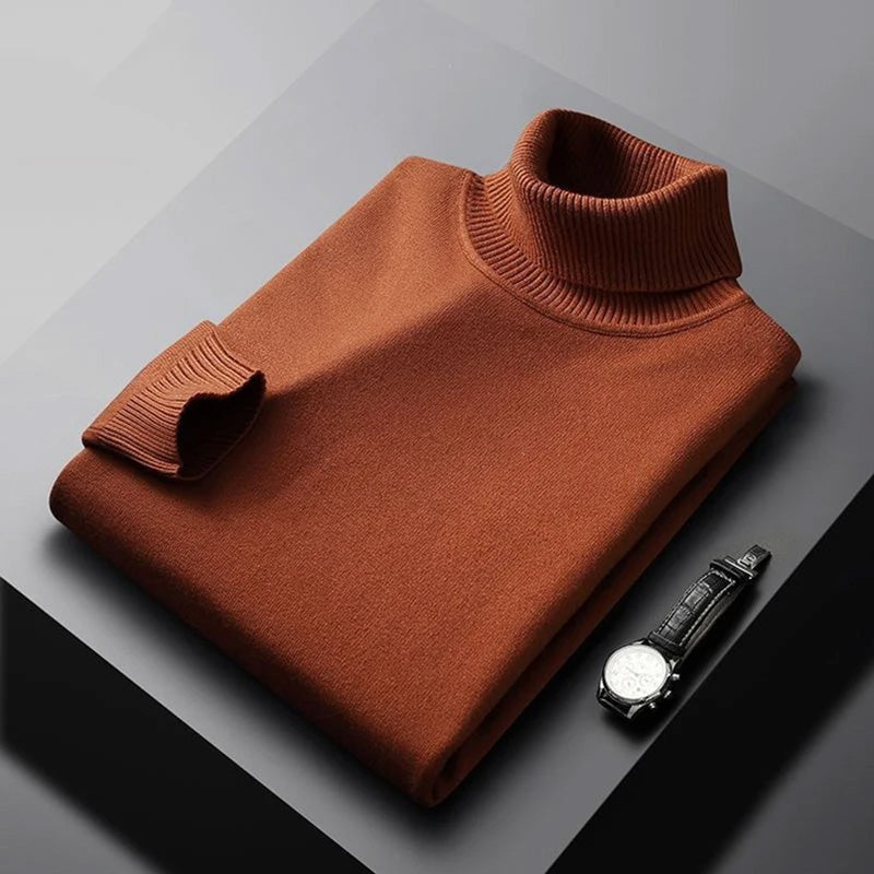 Bertram | Herren Rollkragenpullover Langarm - Orange - Image 1