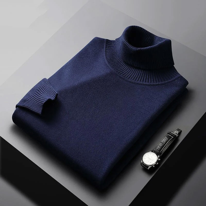 Bertram | Herren Rollkragenpullover Langarm - Orange - Image 5