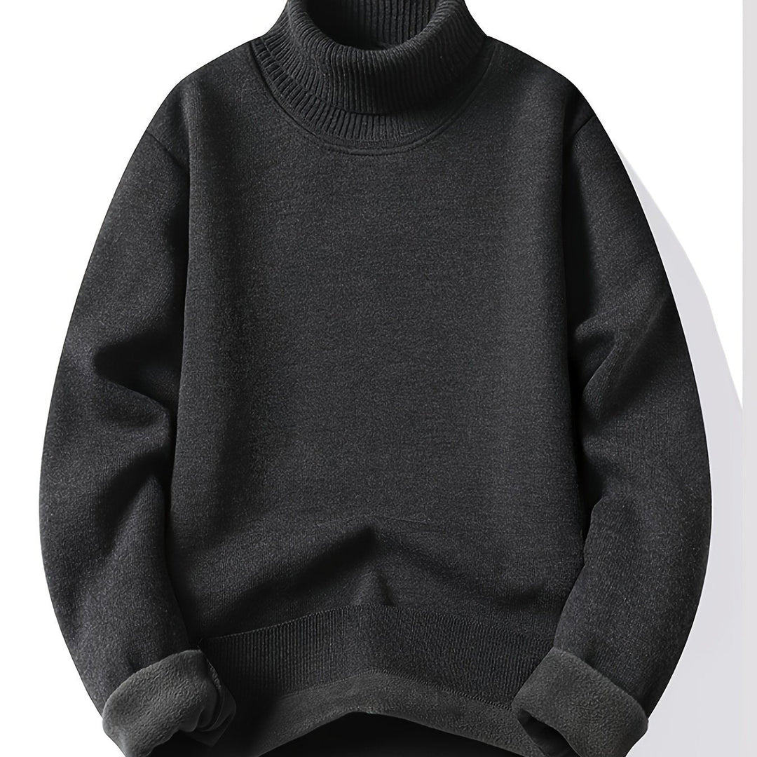 Bertwin | Herren Rollkragenpullover Warm Gefüttert - Black - Image 1
