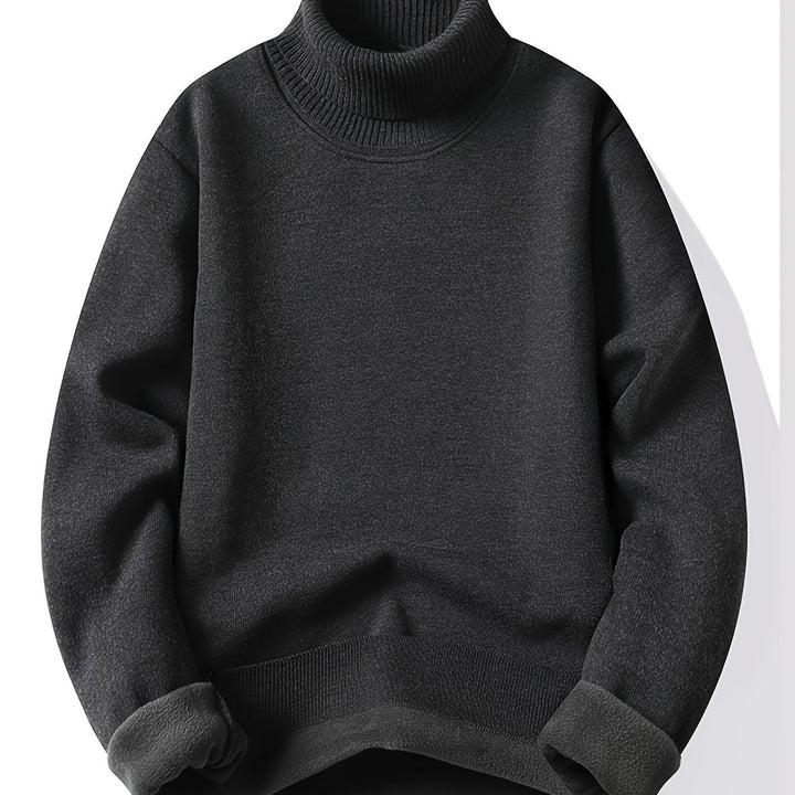 Bertwin | Herren Rollkragenpullover Warm Gefüttert - Black - Image 1