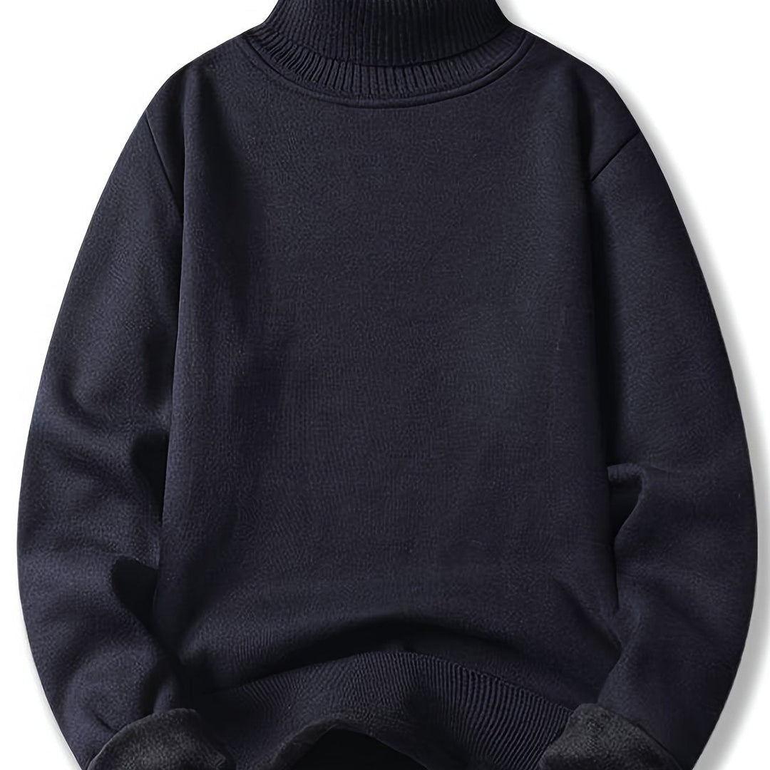 Bertwin | Herren Rollkragenpullover Warm Gefüttert - Black - Image 12