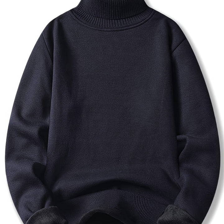 Bertwin | Herren Rollkragenpullover Warm Gefüttert - Black - Image 12