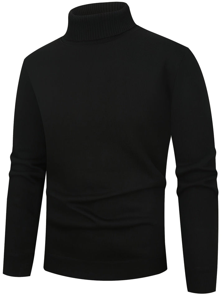 Bertwin | Herren Rollkragenpullover Warm Gefüttert - Black - Image 4