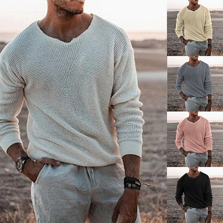 Bertwin | Herren V-Ausschnitt Strickpullover Relaxed Fit - Image 1