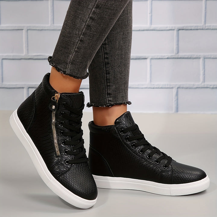 Birte | Damen High-Top Sneaker Schwarz - Black - Image 7