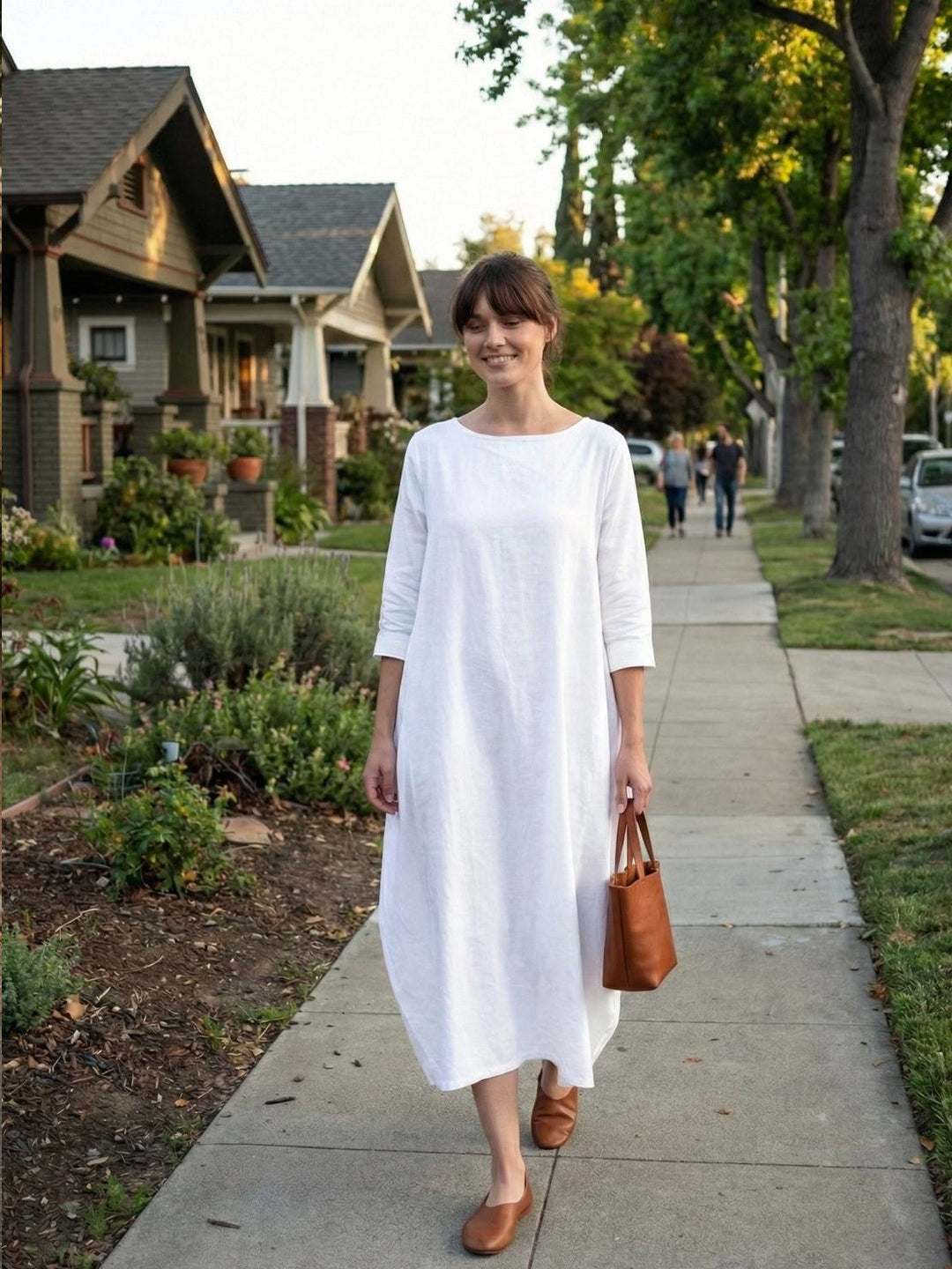 Clea | Damen Boho Maxikleid Oversized Fledermausärmel Unifarbe