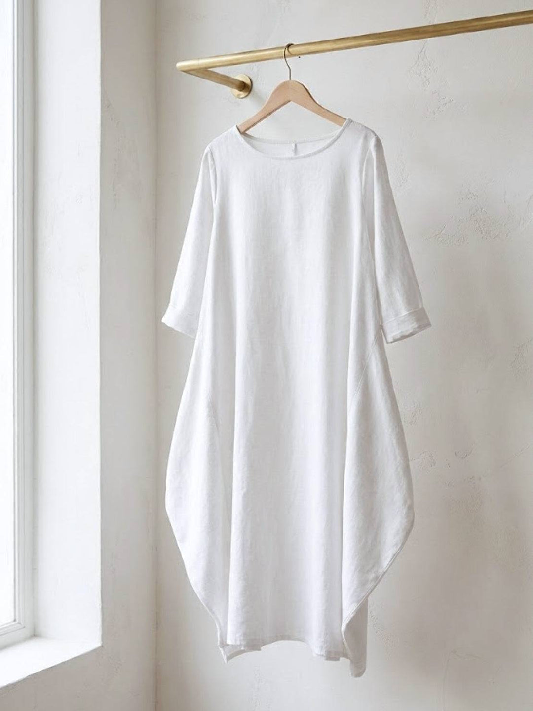 Clea | Damen Boho Maxikleid Oversized Fledermausärmel Unifarbe