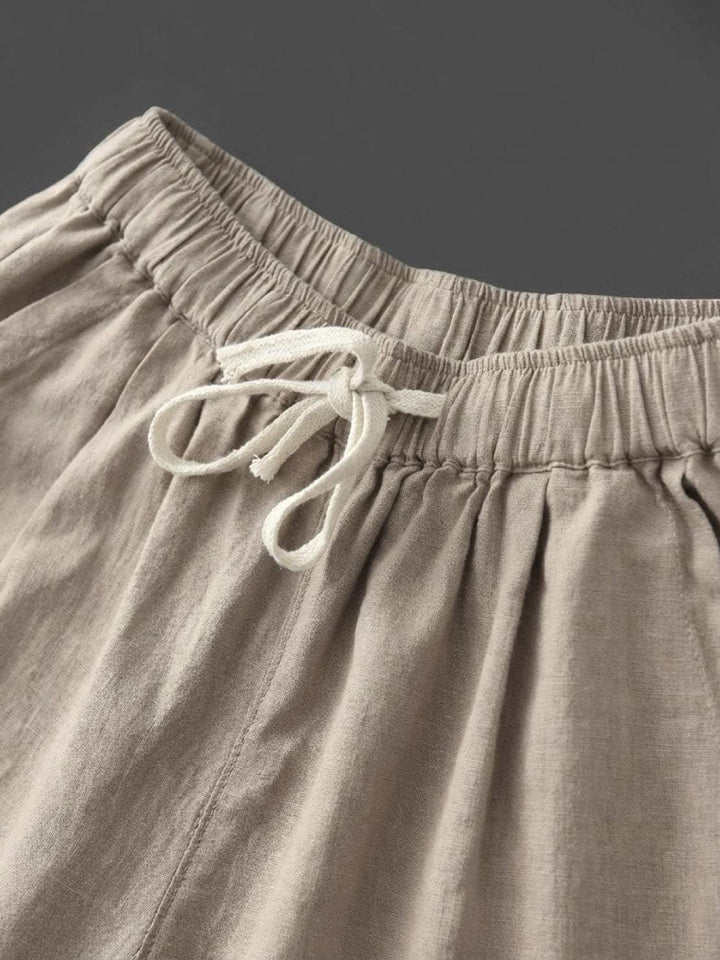 Nava | Damen hose Straight Leg Kordelzug Knöchellang