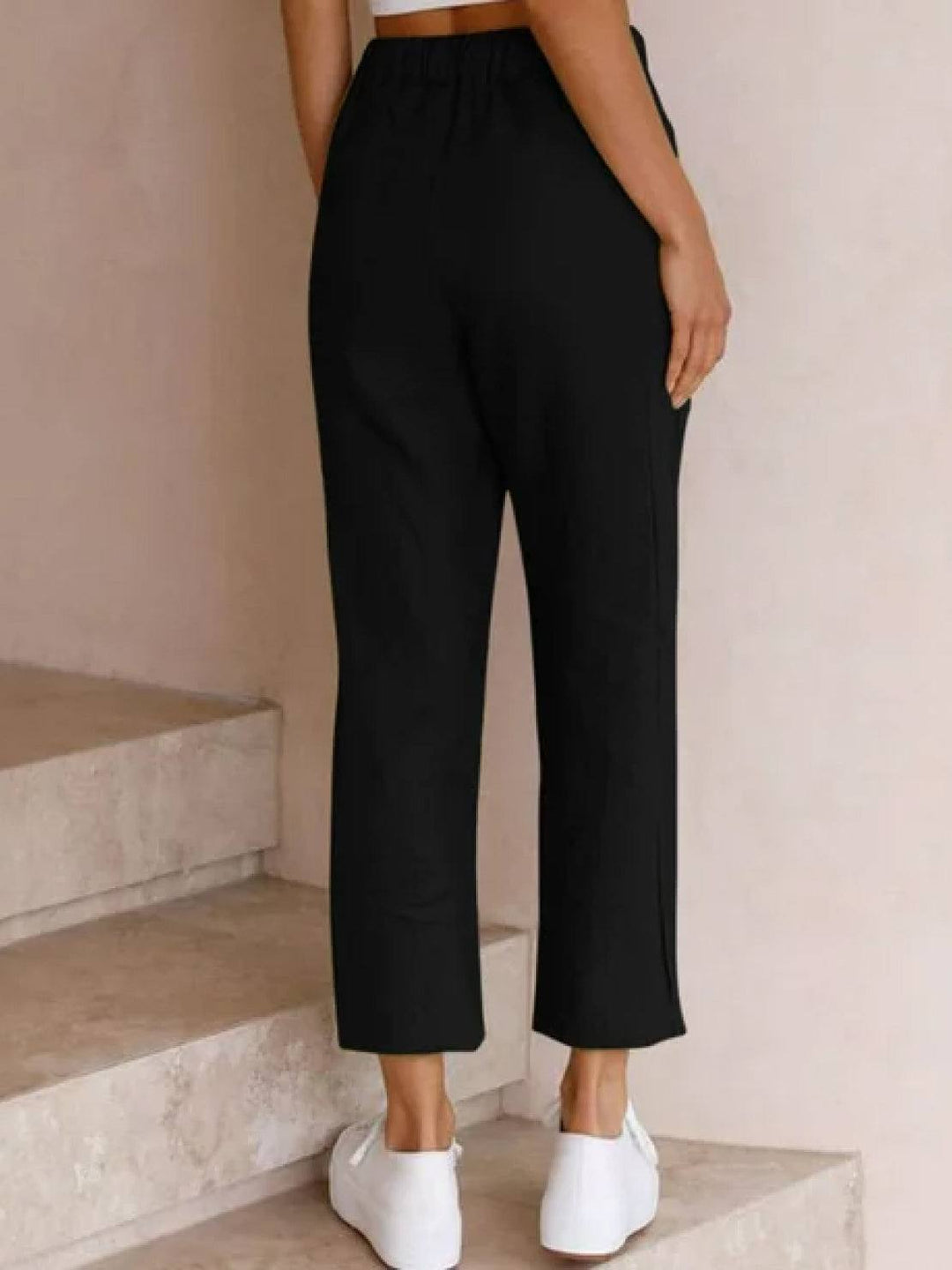 Nava | Damen hose Straight Leg Kordelzug Knöchellang