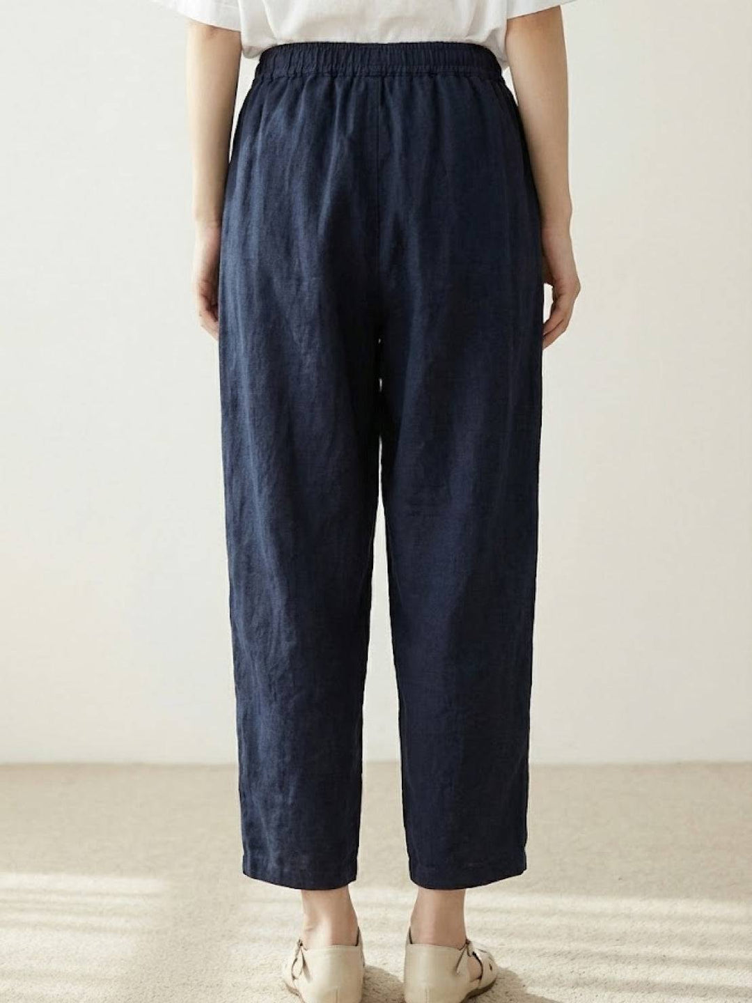 Nava | Damen hose Straight Leg Kordelzug Knöchellang