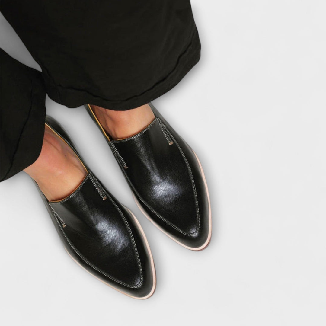 Bregild | Damen Spitzer Loafer Slip-on Schuh - Black - Image 2