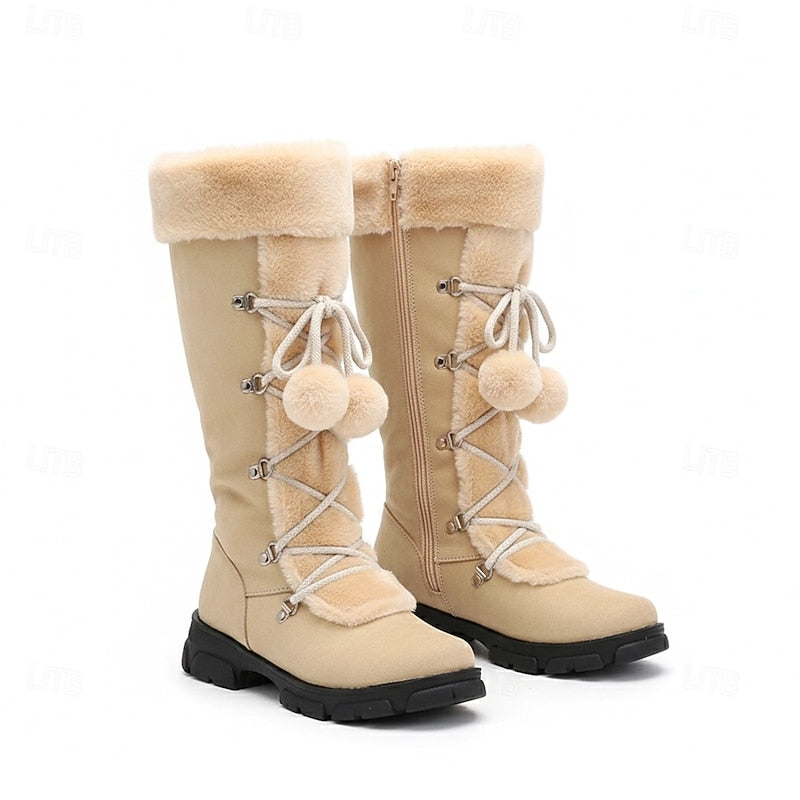 Bregunde | Damen Wasserdichte Winterstiefel Kniehoch - Black - Image 3