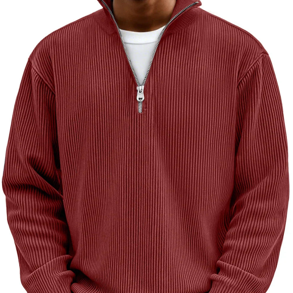 Brenvik | Herren Strickpullover mit Reißverschluss - Light Blue - Image 10