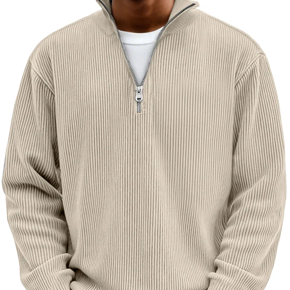 Brenvik | Herren Strickpullover mit Reißverschluss - Light Blue - Image 4