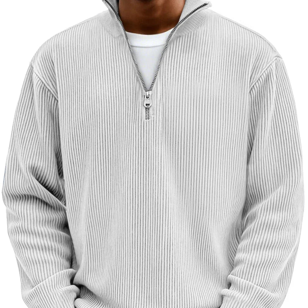 Brenvik | Herren Strickpullover mit Reißverschluss - Light Blue - Image 6