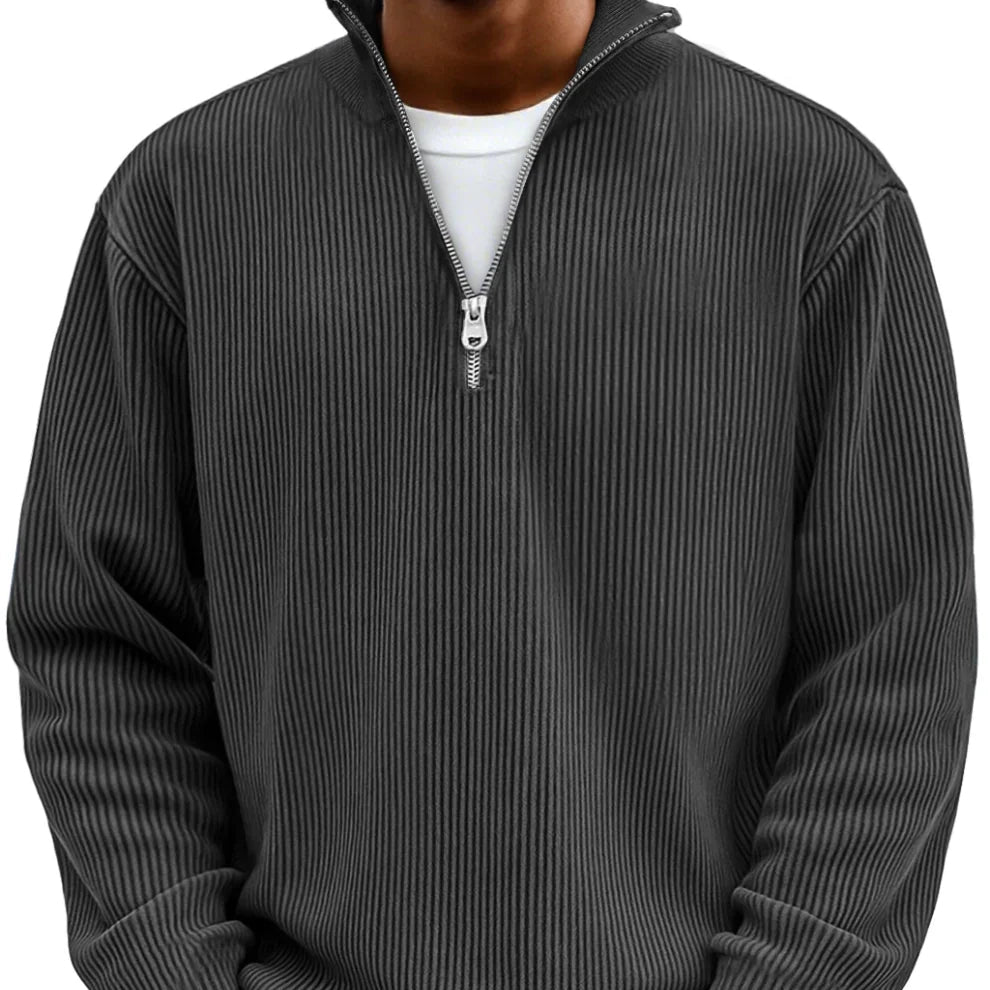 Brenvik | Herren Strickpullover mit Reißverschluss - Light Blue - Image 7