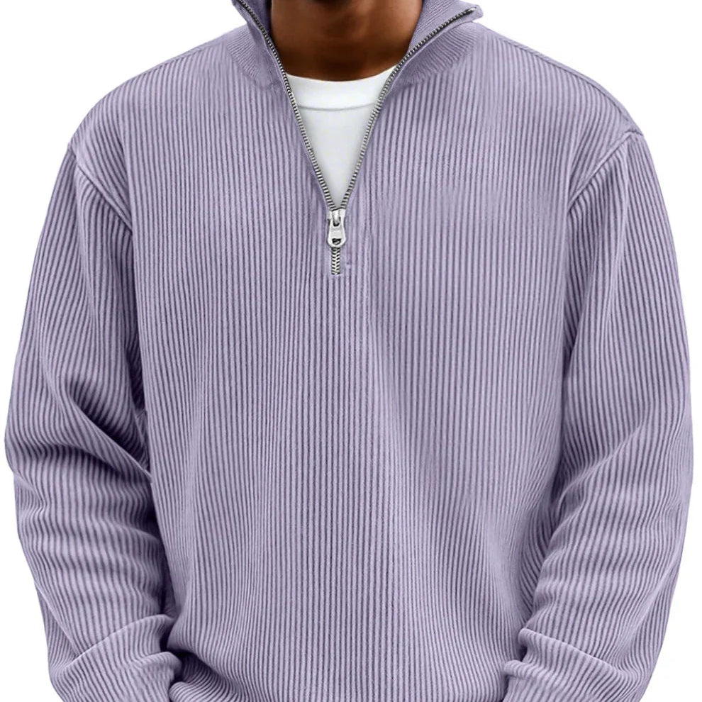 Brenvik | Herren Strickpullover mit Reißverschluss - Light Blue - Image 9