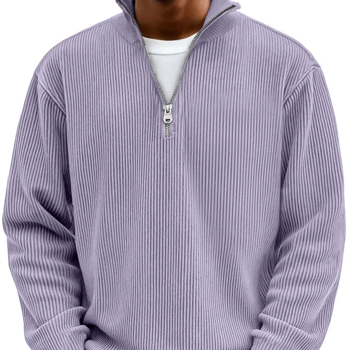 Brenvik | Herren Strickpullover mit Reißverschluss - Light Blue - Image 9