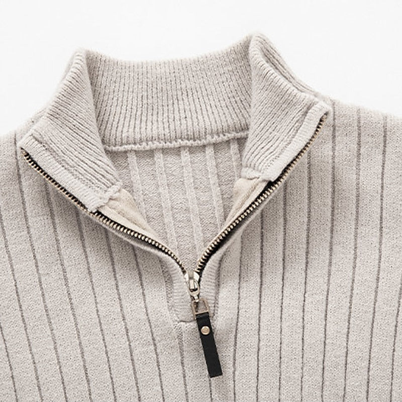 Brenwald | Herren Strickpullover mit Reißverschluss - Cream - Image 10