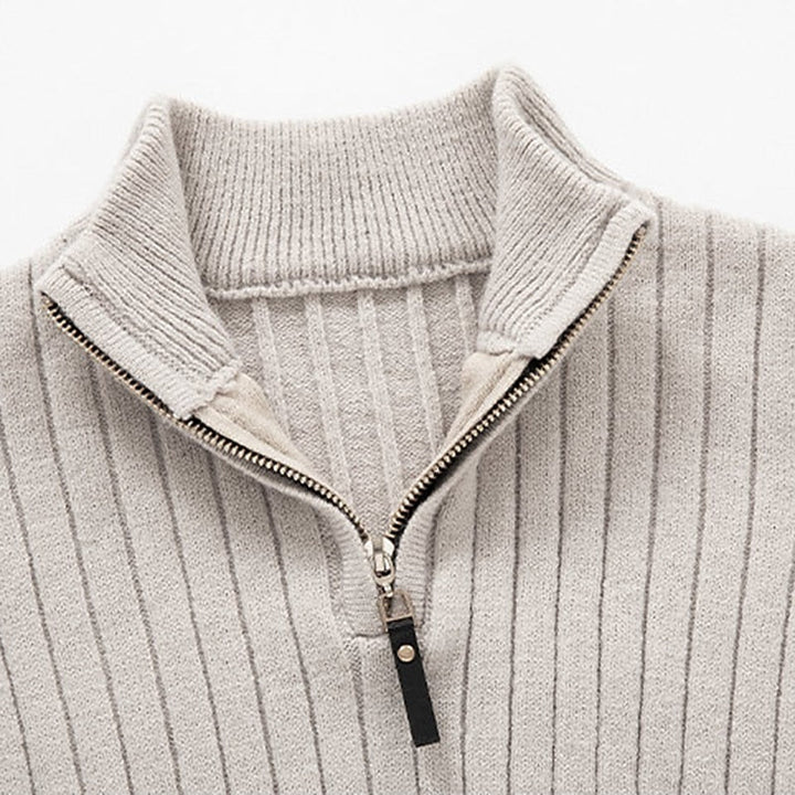 Brenwald | Herren Strickpullover mit Reißverschluss - Cream - Image 10