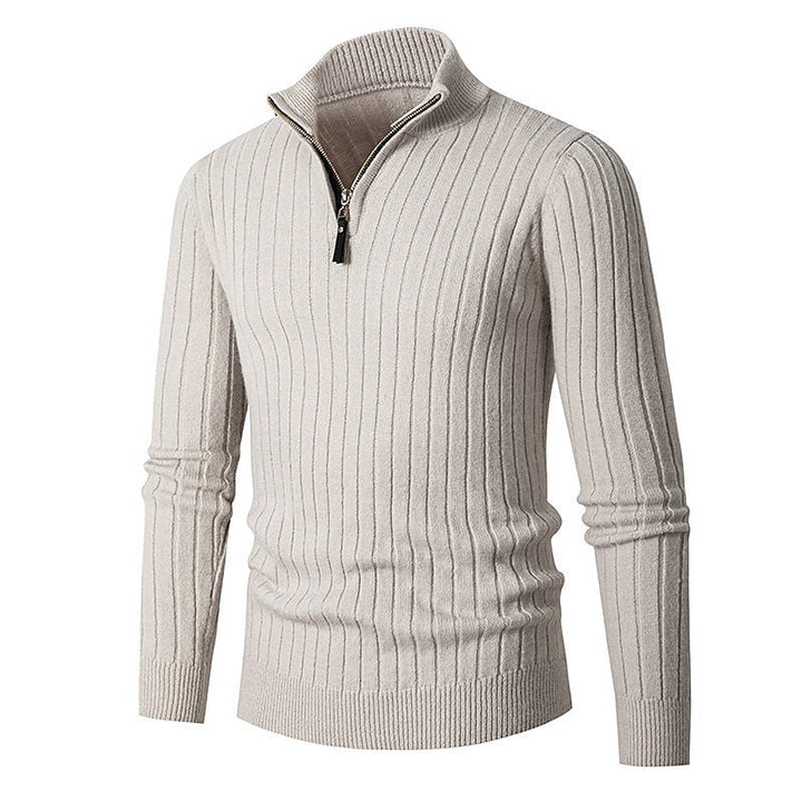 Brenwald | Herren Strickpullover mit Reißverschluss - Cream - Image 2