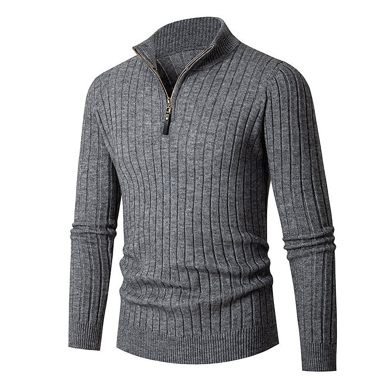 Brenwald | Herren Strickpullover mit Reißverschluss - Cream - Image 5