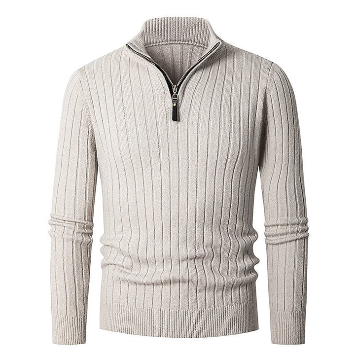 Brenwald | Herren Strickpullover mit Reißverschluss - Cream - Image 7