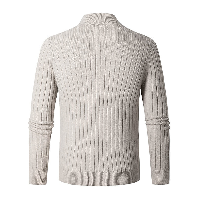 Brenwald | Herren Strickpullover mit Reißverschluss - Cream - Image 8