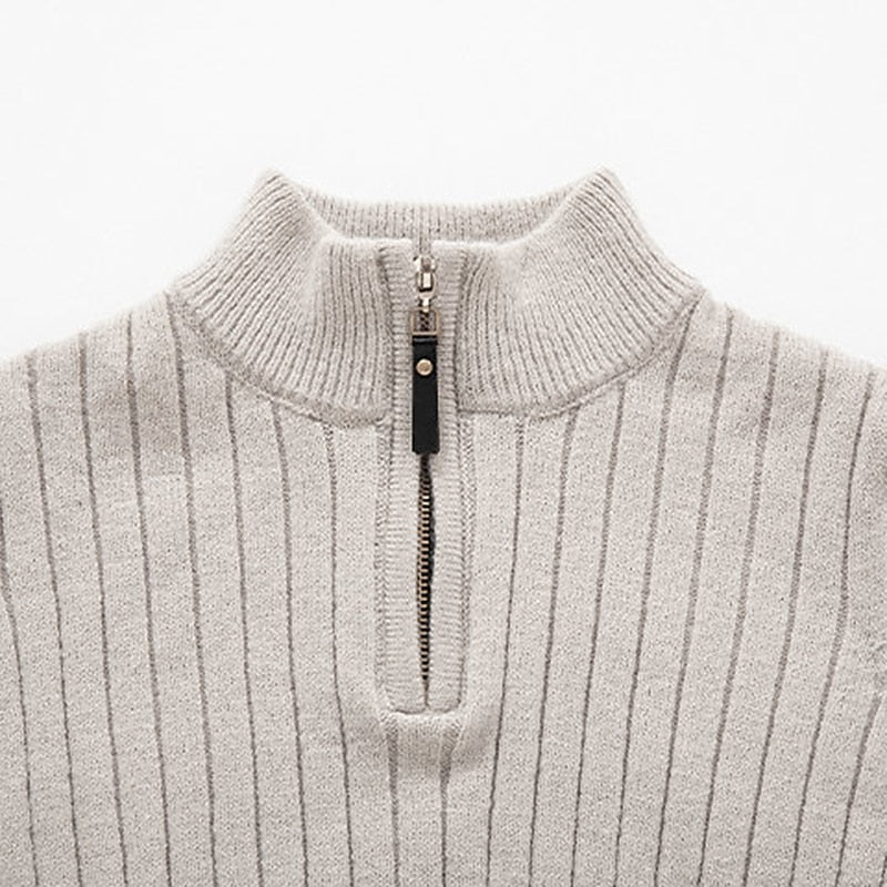 Brenwald | Herren Strickpullover mit Reißverschluss - Cream - Image 9