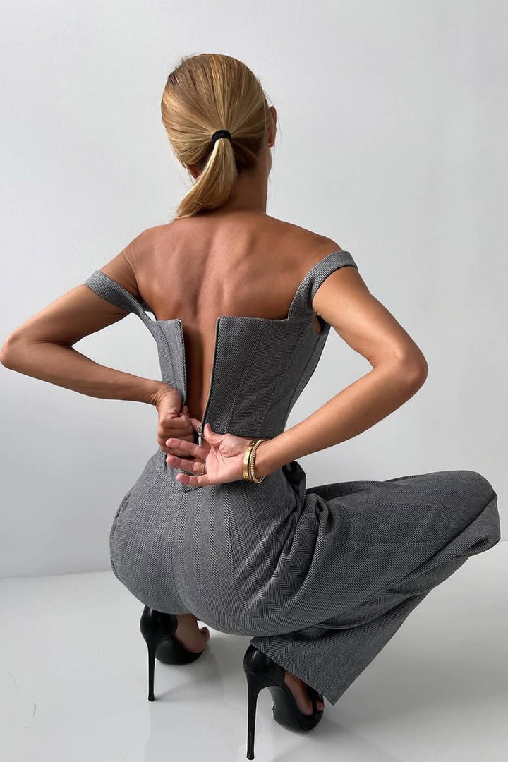 Brianna | Damen Dreiteiler Hosenanzug Set - Grey - Image 4