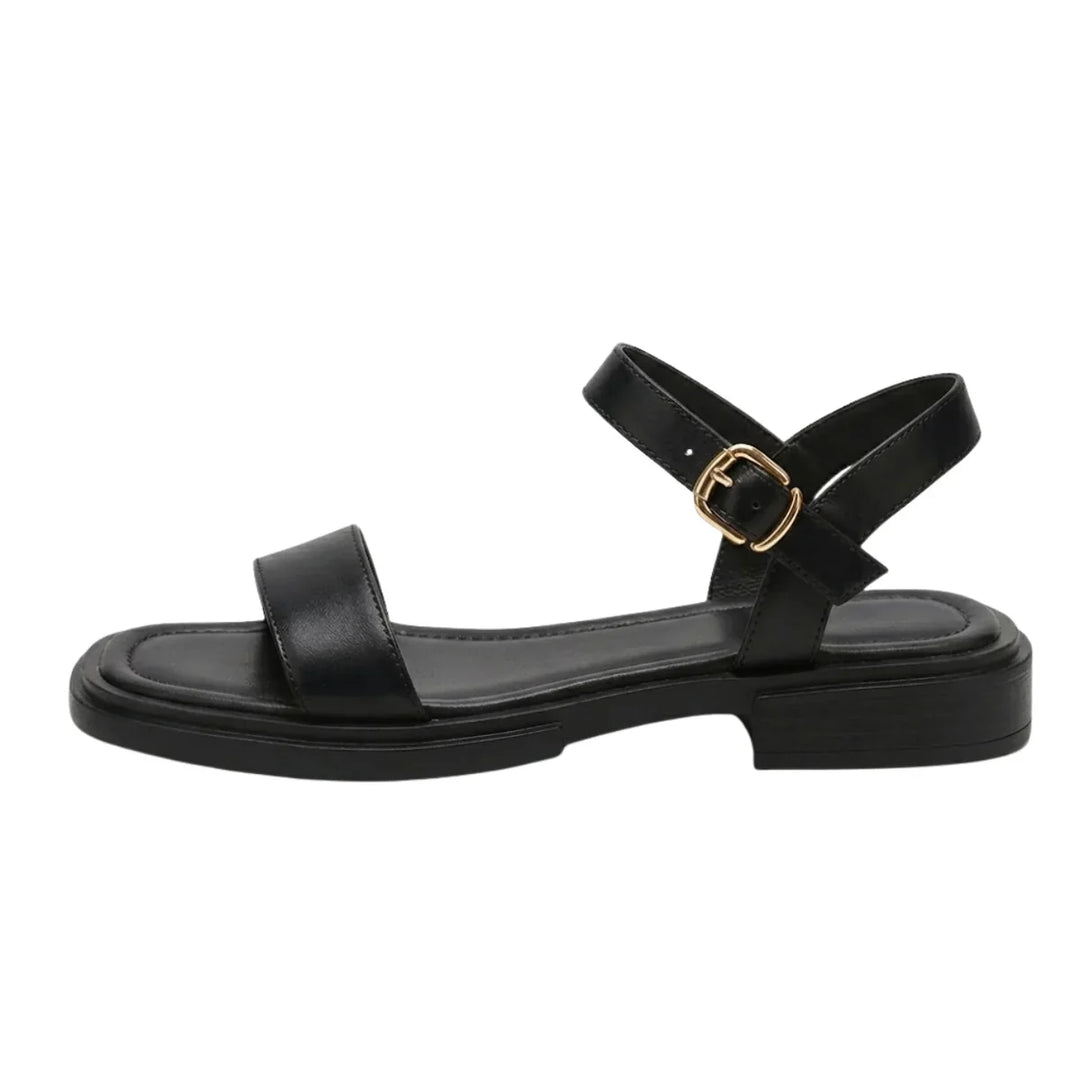 Brianna | Damen Verstellbare Riemchensandalen Flach - Black - Image 4