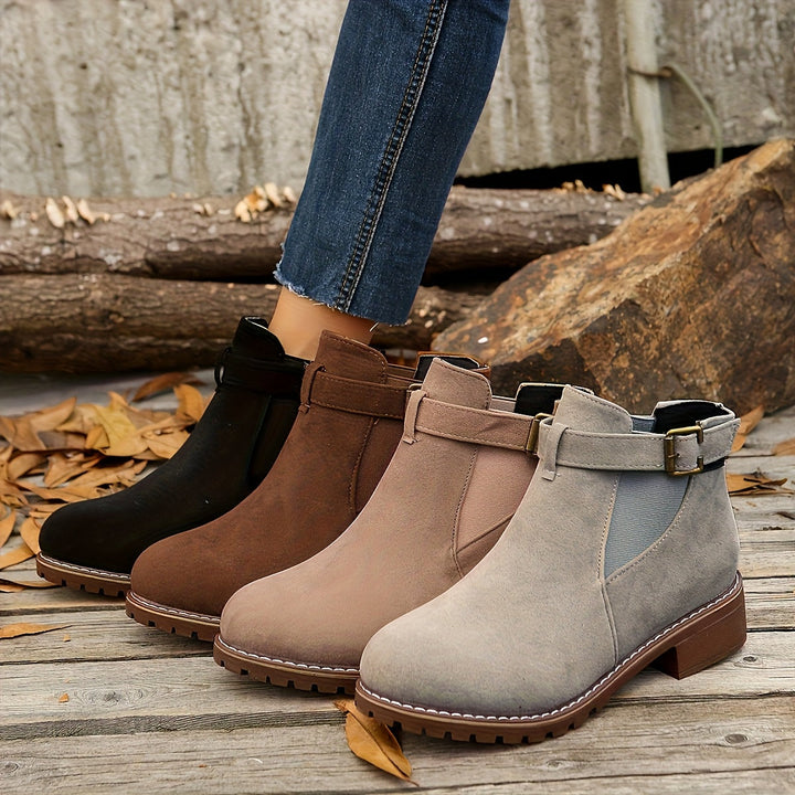 Brigitte | Damen Ankle Boot Stiefelette mit Blockabsatz - Brown - Image 2