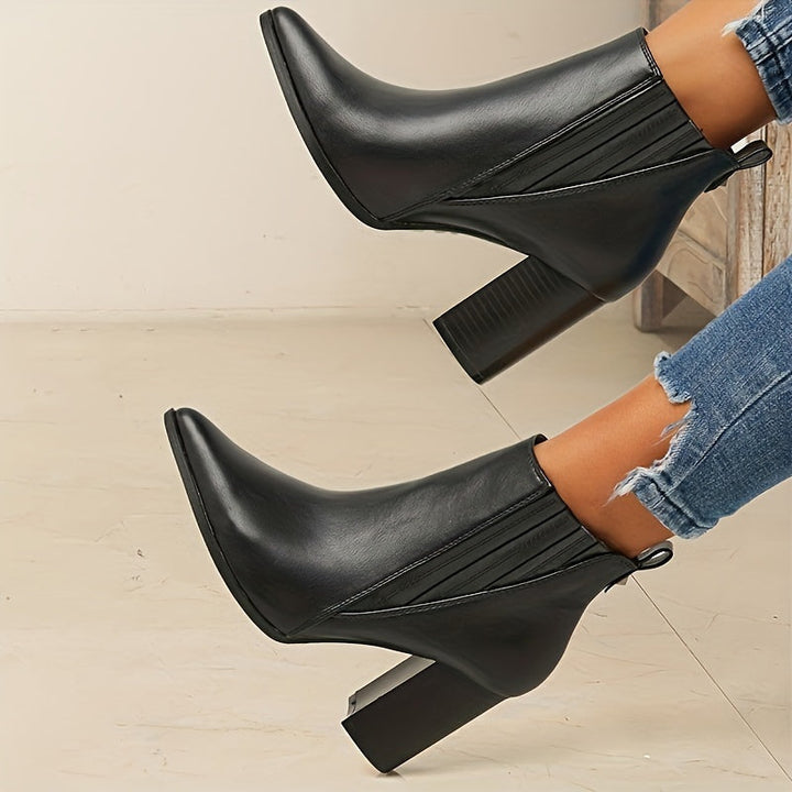 Brigitte | Damen Ankle Boots mit Blockabsatz, Schwarz - Black - Image 1