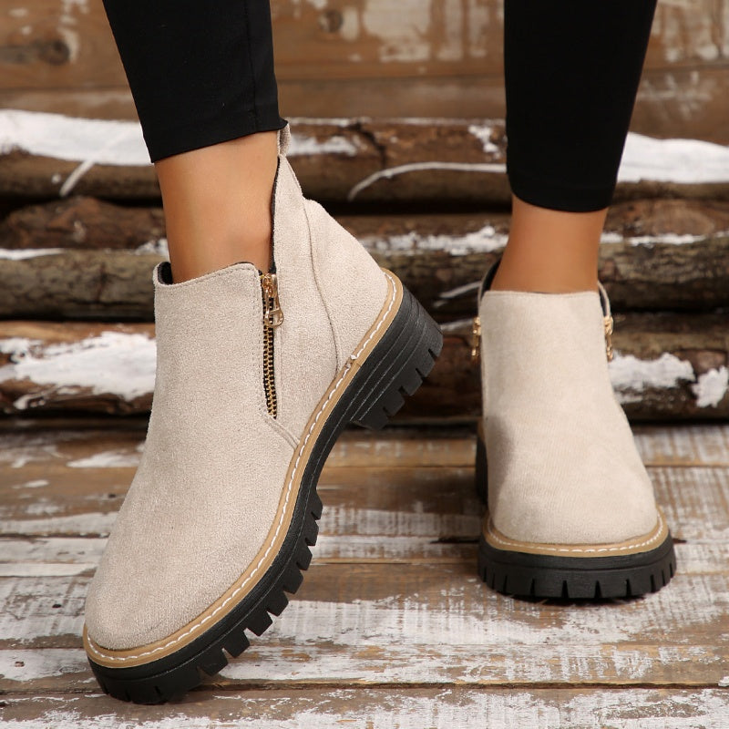 Brigitte | Damen Ankle Boots mit Plateausohle & Reißverschluss - Black - Image 10