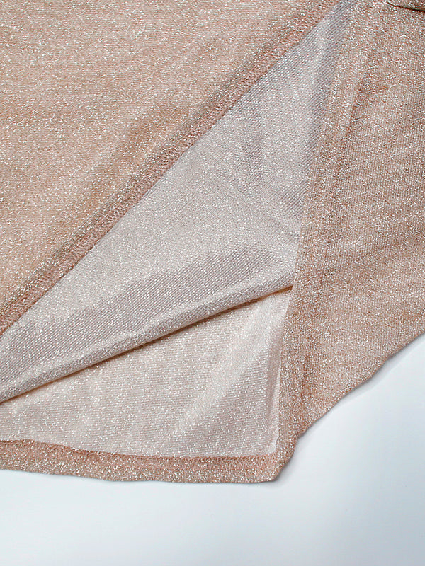 Brigitte | Damen Langarm V-Ausschnitt Maxikleid - Champagne - Image 3